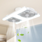 🌬️✨ Dual ceiling fan with LED light – modern design with remote control for the living room and bedroom