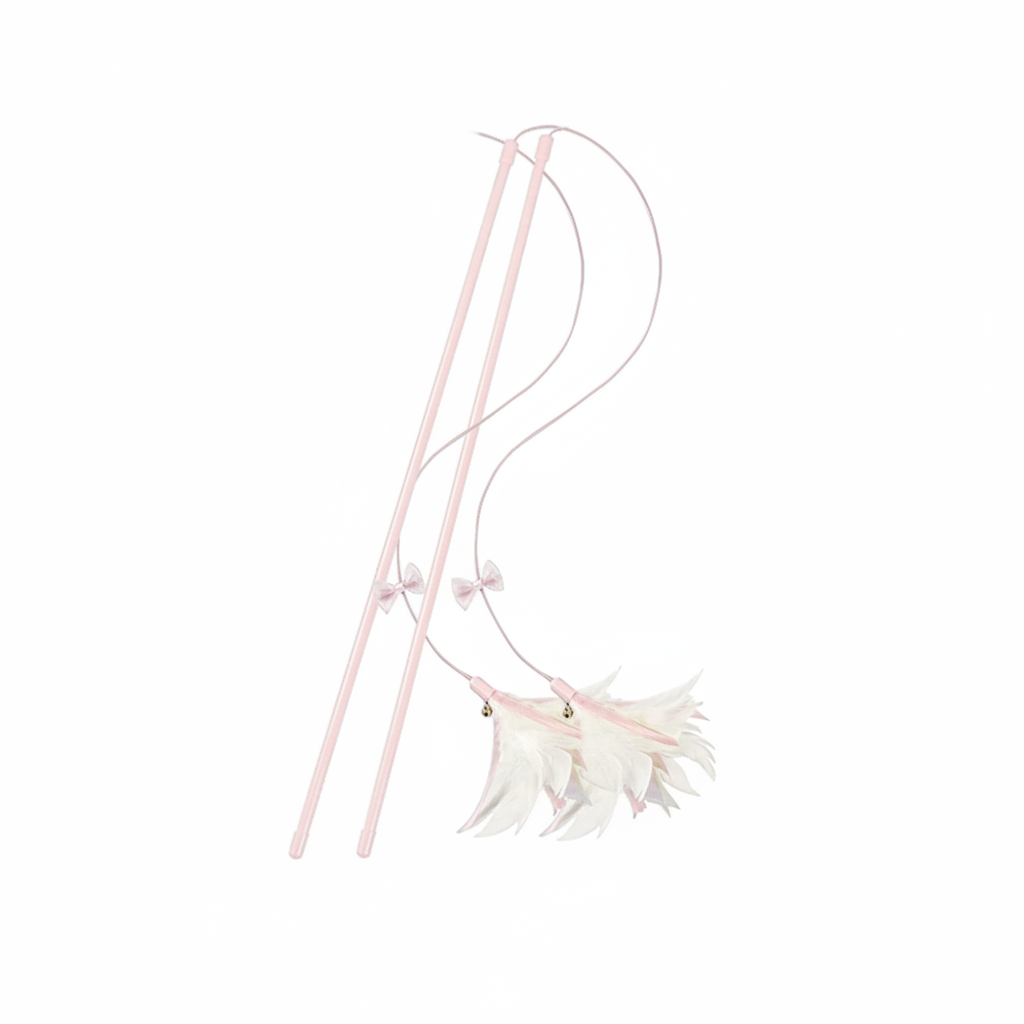 Two Cat Wand Toys - White Background