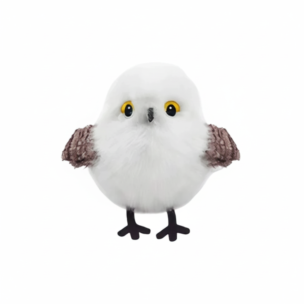 White Snowy Owl - White Background